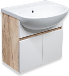 Тумба под умывальник Runo  Runo Лада 50 + Уют 50 (подвесная, крафтовый дуб)