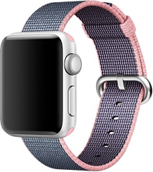 Apple из плетеного нейлона 42 мм (светло-розовый/темно-синий) (MNKG2)
