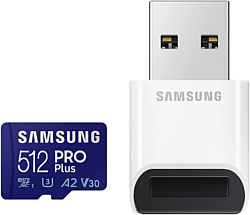 Samsung PRO Plus microSDXC 512GB (с адаптером USB)