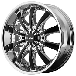 Helo HE875 10x28/5x120.65 D78.1 ET15 Chrome Plated With Gloss Black Accents
