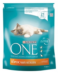 Purina ONE (0.75 кг) Для взрослых кошек с Курицей и цельными злаками