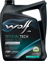 Моторное масло Wolf OfficialTech 0W-20 LS-FE 4л