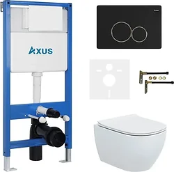 Унитаз Axus 2318 с инсталляцией 011D и кнопкой 097EB