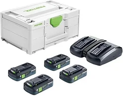 Аккумулятор с зарядным устройством Festool 577104 (18В/4x4 Ач + 18В) Аккумулятор с зарядным устройством Festool 577104 (18В/4x4 Ач + 18В)