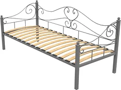 Кровать Князев Мебель Валенсия 90x190 ВАЯ.90.190.С (серый муар) Кровать Князев Мебель Валенсия 90x190 ВАЯ.90.190.С (серый муар)