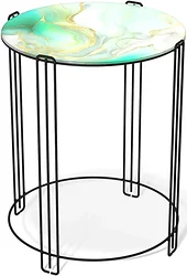 Журнальный столик Sheffilton SHT-CT53 (лазурно голубой/черный муар)