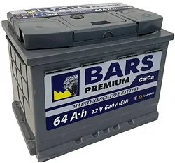 Автомобильный аккумулятор BARS Premium 64 L+ (64Ah)