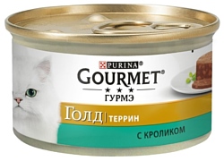 Gourmet (0.085 кг) 1 шт. Gold Кусочки в паштете"Террин" с кроликом по-французски