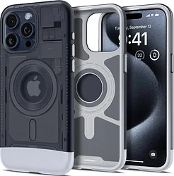 Чехол для телефона Spigen Classic C1 (MagFit) для iPhone 15 Pro Max ACS06607 (серый) Чехол для телефона Spigen Classic C1 (MagFit) для iPhone 15 Pro Max ACS06607 (серый)