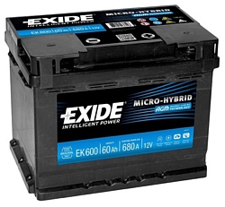 Автомобильный аккумулятор Exide Micro-Hybrid AGM EK600 (60Ah)