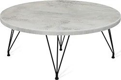 Журнальный столик Sheffilton SHT-TU29/H36/МДФ 80 (бетон светлый/черный муар)