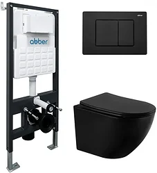 Унитаз Abber Bequem AC1100MB-AC0105-AC0120MB (с кнопкой смыва) Унитаз Abber Bequem AC1100MB-AC0105-AC0120MB (с кнопкой смыва)