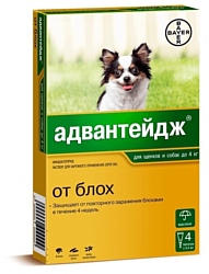 Bayer Адвантейдж для собак до 4кг (4 пипетки)