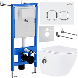 Унитаз Roxen Antares Bidet в комплекте с инсталляцией StounFix Slim 6 в 1 934445 (кнопка: белый глянец) Унитаз Roxen Antares Bidet в комплекте с инсталляцией StounFix Slim 6 в 1 934445 (кнопка: белый глянец)