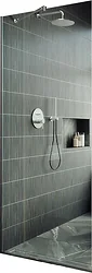 Душевая перегородка MaybahGlass 195x109 MGD-677-5у (прозрачное стекло/хром матовый)