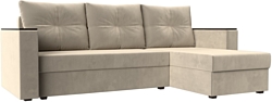 Угловой диван Лига диванов Атланта Б/С правый 117041 (микровельвет бежевый)