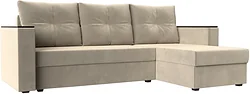 Угловой диван Лига диванов Атланта Б/С правый 117041 (микровельвет бежевый)