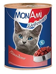 MonAmi (0.35 кг) 20 шт. Delicious консервы для кошек Говядина