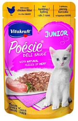 Vitakraft (0.085 кг) 1 шт. Poesie Deli Sauce куриное филе для котят