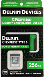 Delkin Devices CFexpress Reader and Card Bundle 256GB DCFX1-256-R