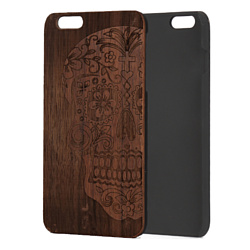 Case Wood для Apple iPhone 7/8 (грецкий орех, череп женский)