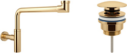 Wellsee Drainage System 182126003 (сифон, донный клапан, золото)