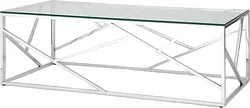Журнальный столик Stool Group Арт Деко 120x60 ECT-015 (прозрачное стекло/сталь серебристый) Журнальный столик Stool Group Арт Деко 120x60 ECT-015 (прозрачное стекло/сталь серебристый)