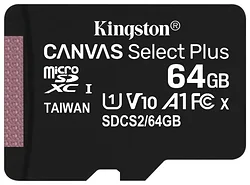 Карта памяти Kingston Canvas Select Plus microSDXC 64GB Карта памяти Kingston Canvas Select Plus microSDXC 64GB