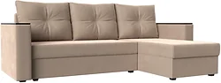 Угловой диван Лига диванов Атланта Б/С правый 117033 (велюр бежевый)