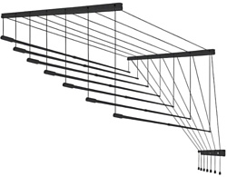 Сушилка для белья Comfort Alumin Потолочная 7 прутьев Black Style Telescop 120-200 см (алюминий)