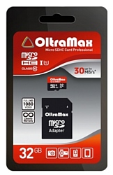 OltraMax microSDHC Class 10 UHS-1 30MB/s 32GB + SD adapter