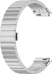 Браслет Rumi Snake металлический блочный для Huawei Band 7 (серебристый)