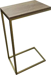 Приставной столик BZT Simmin Golden SCGW001 (золотое основание/коричневая доска)