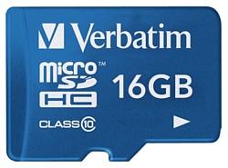 Verbatim Tablet microSDHC Class 10 UHS-1 16GB + SD adapter