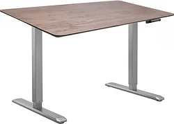 Стол для работы стоя ErgoSmart Wooden Manual DESKFIT DF100 1300х750х27 мм (скошенный край, дуб мореный/серый)
