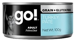 GO! (0.1 кг) 6 шт. Grain Free Turkey Pate консервы беззерновые с индейкой для кошек (паштет)