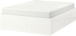 Ikea Бримнэс 200x140 (4 ящика, белый, Лурой) 192.107.29