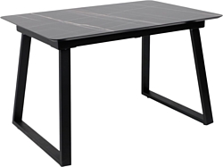 Кухонный стол Lepremo AV 1208 HPL+МДФ раздвижной 1200-1600x800 (черный тунис/черный)