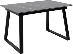 Кухонный стол Lepremo AV 1208 HPL+МДФ раздвижной 1200-1600x800 (черный тунис/черный)