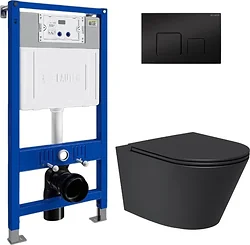 Унитаз Lauter Longer 2110822B + 21901001 (кнопка 219704F, черный)