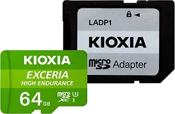 Карта памяти Kioxia Exceria High Endurance microSDXC LMHE1G064GG2 64GB (с адаптером)