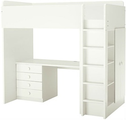 Ikea Стува/Фолья 207x99 (кровать-чердак, белый) (791.808.28)