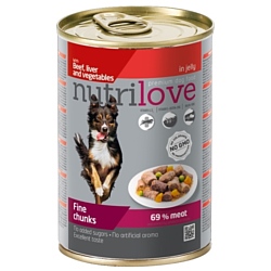 Nutrilove (0.415 кг) 1 шт. Dogs - Fine chunks with beef, liver and vegetables