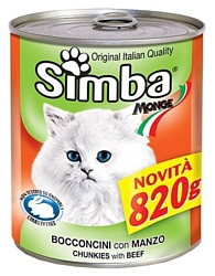 Simba Консервы Кусочки для кошек Говядина (0.82 кг) 1 шт.