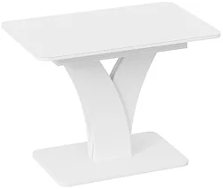 Кухонный стол Трия Люксембург тип 2 (белый/стекло белое матовое)