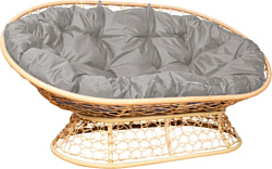 M-Group Мамасан 12850509 (бежевый ротанг/серая подушка) M-Group Мамасан 12850509 (бежевый ротанг/серая подушка)