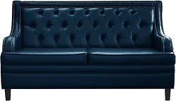Прямой диван Brioli Чикаго двухместный (экокожа, L18 синий)