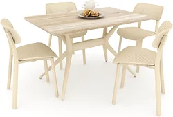 Обеденная группа Sheffilton SHT-DS123 (бежевый/дуб сонома) Обеденная группа Sheffilton SHT-DS123 (бежевый/дуб сонома)