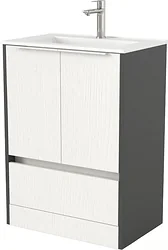 Тумба под умывальник Дабер 017 WeltWasser Deilbach 7517-70 Т17.7W.0.20Б (белый древесный/серый/ручка белая)