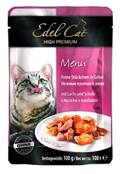 Edel Cat Пауч с Лососем и Камбалой в желе (0.1 кг) 20 шт.